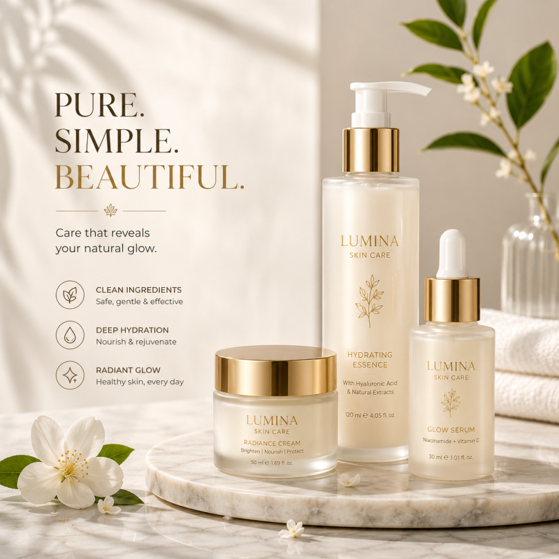 Luxury skincare products premium product advertisement