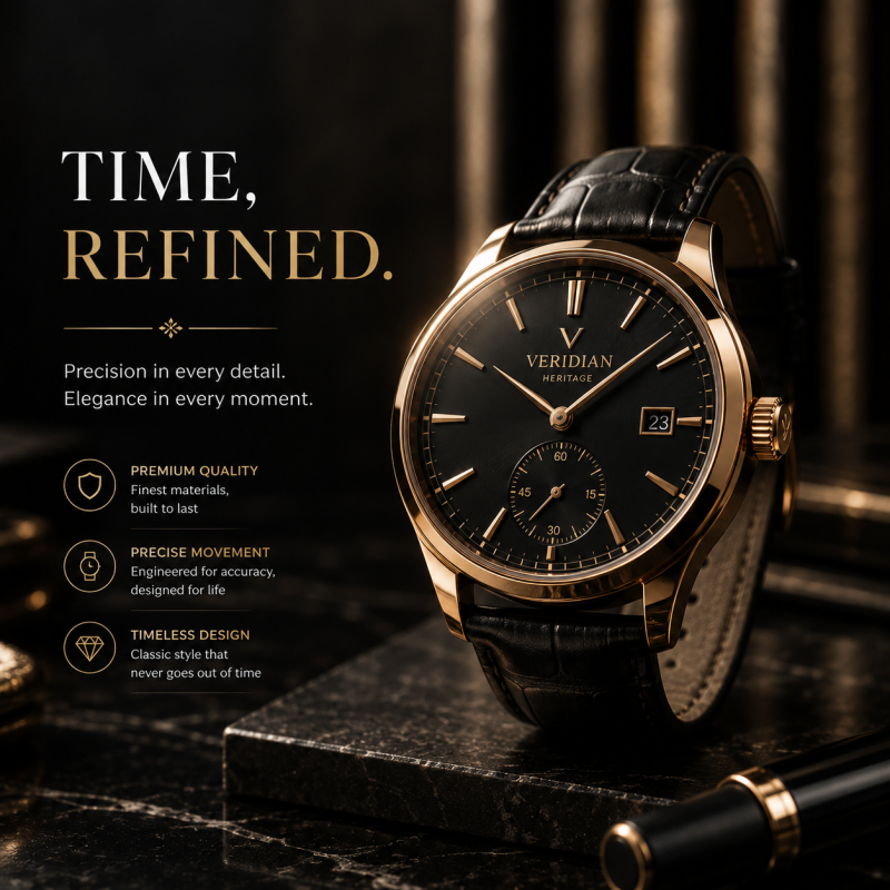 Luxury watch premium product advertisement