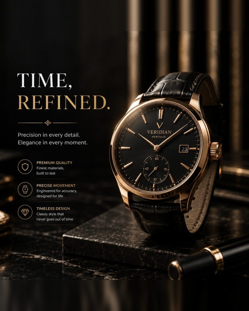 Concept luxury watch product photography: Time, Refined